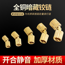 One-character copper hinge decorative box flip cover hidden full door hinge cabinet door hinge invisible bucket hinge hidden hinge