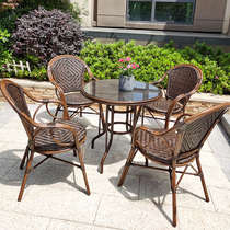 Outdoor Rattan Chair Table And Chairs Balcony Small Table And Chairs Vines Chair Three Sets Patio Outdoor Garden Casual Dining Table And Chairs Combination
