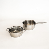 Foreign trade out of France T home 18cm double ear single handle soup pot milk pot household 18-10 stainless steel padded pot
