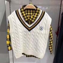 Balabala spring and autumn boys knitted vest 2021 new pullover sweater childrens vest 201321122102