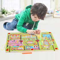 Magnetic Trailing Pen Labyrinth Children 3-6 years old 4 benefit intelligence early education concentration training magnetic ball toy