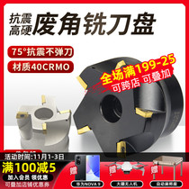 75 degree CNC waste angle cutter head 300R 400R end face cutter head machining center R0 8 Cross-mounted blade milling cutter disc