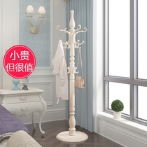 European solid wood coat rack Floor-to-ceiling bedroom living room indoor simple modern household wooden clothes hanger