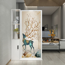 Modern minimalist small apartment apartment foyer screen cabinet living room porch partition shelf Nordic light Belt seat screen