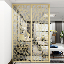 Nordic light luxury Modern small household entrance craft screen Living room creative decoration strand empty gold partition wall