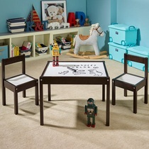 Ximengbao solid wood small painting table one table two chairs