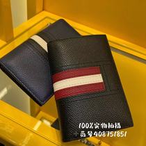Original factory B Bajia Classic red and white webbing Bull Leather Foreign Trade Men Short pocket Card Pack Card Business Card Package TYKE LT