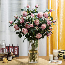 For example flowers bloom and extravagant imitation flower ornaments living room roses set up table flower flower flower art desktop dried flower bouquet