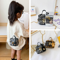 Ins children's messenger bag fashion small bag fashion girl bucket handbag baby cute net red princess backpack