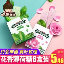 Green Arrow Gum True Leaf Rose Mint Flavor 12 pieces 6 boxes Fresh Breath Kissing Candy Wrigley Herbal Candy