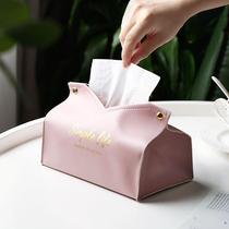 Leather tissue box design sense bedroom bedside advanced paper box living room sanitary carton desktop light luxury home