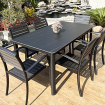Outdoor table and chairs patio garden terrace casual table and chairs aluminium alloy plastic wood chair rock plate table open outdoor table and chairs