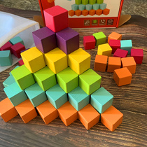 100 large wooden cube cube building block mathematics teaching aids childrens educational block toy kindergarten