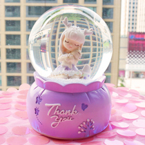 With snowflakes crystal ball ornaments Music Box Music Box Music Box send girlfriends children Christmas birthday gifts