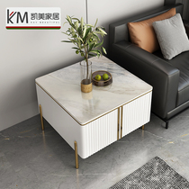 Light luxury bright light rock board edge A few sofa corners A few side cabinets Tea cabinets storage small square tables Modern simple minimalist