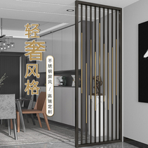 Light luxury stainless steel screen partition titanium hollow decorative wall modern simple access to cover the living room porch