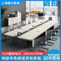 Large Conference Table Minimalist Modern With Cabinet Long Table Bench Reception Desk Office Meeting Room Table And Chairs Combination