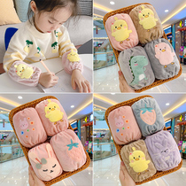 Cute children waterproof sleeves suede cloth anti-fouling male and female baby baby baby girl autumn winter cuff size Tong