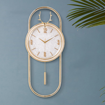 Nordic light luxury simple clock wall clock living room modern European home clock personality fashion creative deer head wall watch