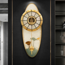 Light luxury new Chinese pure brass clock clock living room home Modern hanging watch European fashion atmospheric clock Wall