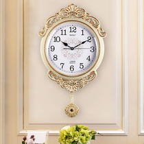 European style retro hanging clock creative living room home swing clock American clock modern simple creative quartz wall clock