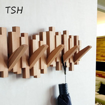 Discovery hangers solid wood wall-mounted coat rack door porch wall decoration creative folding beech wood adhesive hook