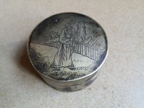 Traditional folk pure copper room Si treasure ink ink ink ink ink cartridge hand-inserted character white copper round cartridge