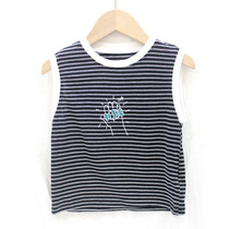 Childrens clothing children 2021 summer boys cotton black and white striped vest baby comfortable cotton tide cool thin casual