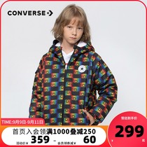 Converse Converse childrens clothing 2021 Winter new boys in big children thick cotton padded clothing children warm coat tide