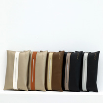 Color matching environmental protection pu leather car elastic band paper towel bag Car Japanese-style pumping paper box Light luxury armchair back paper towel bag