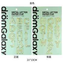 26 letters paper clip Rose gold gold pin creative pin gift pin hanging clip batch manufacturers