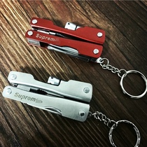sup multi-function key knife pliers with light key chain opener screwdriver knife stainless steel folding