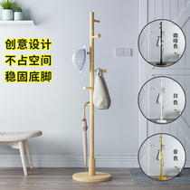  Solid wood hanger Floor-to-ceiling bedroom shelf Household simple tree branch hanging bag hanging hanger Clothes cabinet simple and modern