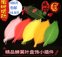 Club chef supplies artistic conception dishes creative dishes decorative leaves natural cicada wings leaf plate decoration embellishment hotel restaurant