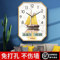 New Chinese wall clock mute simple clock home living room clock personality fashion wall watch Nordic creative quartz clock