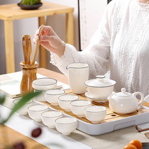 Defied White Porcelain 3-only cover Bowl Complete set Gongfu Tea Kit Home Dry Tea Tray Office Tea Cup Tea Cup