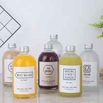 Minimalist glass bottle 350ml montsand milk tea bottle beverage bottle cider bottle aluminum cap coffee juice sealed bottle