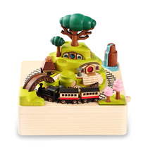 jeancard Wooden Music Box Music Box for Boys and Girls Birthday Valentine's Day Gift Spring Train