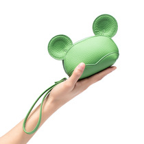 2022 New Cute Genuine Leather Womens Zero Wallet Small Mini Ins Wind Coin Key Buttoned Bull Leather Bag
