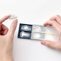 Japan Midori imported E Clips stainless steel metal clip folder ticket holder 4 Bookmarks paper clip