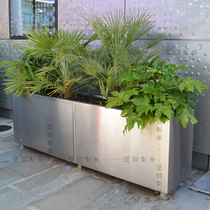 Factory direct rectangular stainless steel flower pot metal flower box large flower bowl indoor flower machine simple flower cylinder