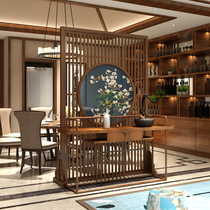 New Chinese style solid wood fence screen porch partition living room bedroom seat screen hotel tea house custom screen