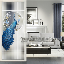 Art Deco glass living room screen partition bedroom blocking entry porch transparent modern apartment European Peacock