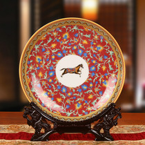 Jingdezhen ceramics European-style horse flower plate flower plate hanging plate modern fashion home decoration furnishings