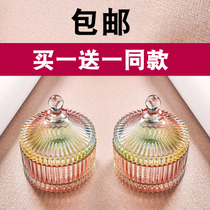 Buy 1 get 1 free of the same boutique glass sugar cube can store can toothpick jar crystal color can 