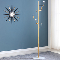 Golden Coat Shelf Hotel Light Luxury Hanger Floor Modern Simple Stainless Steel Hanger Bedroom Marble Underframe