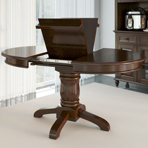 American round dining table Full solid wood retractable folding household 4-8 people dining table Round table multifunctional dining table