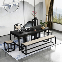 New Chinese tea table and chair tea set Integrated Solid Wood tea table light luxury simple modern home Zen tea table