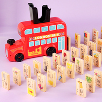 Electric Domino automatic drop car train literacy building blocks boys and girls dominoes childrens puzzle