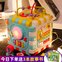 Hand clap drum baby toy 0-1 year old childrens music beat drum tambourine 8 months baby early education puzzle hexahedron